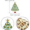 imageBriLove Womens Christmas Tree Brooch Xmas Star Teardrop Hollow Rhinestone Pin Costume GiftChampagne GoldTone