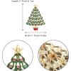 imageBriLove Womens Christmas Tree Brooch Xmas Star Teardrop Hollow Rhinestone Pin Costume GiftClear Multicolor GoldTone