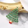 imageBriLove Womens Christmas Tree Brooch Xmas Star Teardrop Hollow Rhinestone Pin Costume GiftEmerald Color GoldTone