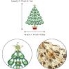imageBriLove Womens Christmas Tree Brooch Xmas Star Teardrop Hollow Rhinestone Pin Costume GiftEmerald Color GoldTone