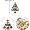 imageBriLove Womens Christmas Tree Brooch Xmas Star Teardrop Hollow Rhinestone Pin Costume GiftRuby Color GoldTone