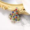 imageBriLove Womens Christmas Tree Brooch Xmas Star and Moon Crystal Enamel Pin Gift for Holiday