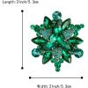 imageBriLove Womens Crystal Rhinestone Marquise Flower Brooch Pin for Party PromEmerald Color AntiqueGoldTone