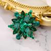 imageBriLove Womens Crystal Rhinestone Marquise Flower Brooch Pin for Party PromEmerald Color AntiqueGoldTone