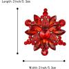 imageBriLove Womens Crystal Rhinestone Marquise Flower Brooch Pin for Party PromRuby Color AntiqueGoldTone
