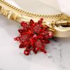 imageBriLove Womens Crystal Rhinestone Marquise Flower Brooch Pin for Party PromRuby Color AntiqueGoldTone