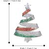 imageBriLove Womens Crystal Rhinestone RibbonShape Star Merry Christmas Tree Brooch PinSilverTone