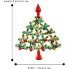 imageBriLove Womens Rhinestone Art Deco Daily Christmas Tree Teardrop Brooch Pin for PartyMulticolor GoldTone