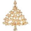 imageBriLove Womens Rhinestone Art Deco Daily Christmas Tree Teardrop Brooch Pin for PartyRuby Color Goldtone