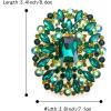 imageBriLove Womens Stunning Emerald Cut Square Crystal Rhinestone Marquise Cluster Brooch Pin for Wedding Party PromEmerald Color GoldTone
