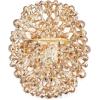 imageBriLove Womens Stunning Emerald Cut Square Crystal Rhinestone Marquise Cluster Brooch Pin for Wedding Party PromEmerald Color GoldTone