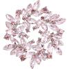 imageBriLove Austrian Crystal Rhinestone Elegant Flower Marquise Wreath Brooches for WomenPink Color GoldToned