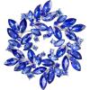 imageBriLove Austrian Crystal Rhinestone Elegant Flower Marquise Wreath Brooches for WomenRoyal Blue SilverTone