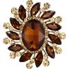 imageBriLove Austrian Crystal Rhinestone Gorgeous Oval Marquise Brooches for WomenBrown GoldTone