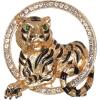 imageBriLove Austrian Crystal Rhinestone Tiger Brooches for WomenClear GoldTone