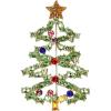 imageBriLove Christmas Tree Brooch Pin Xmas Star Crystal Marquise Decorative Gift for WomenGreen GoldTone