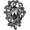 imageBriLove Elegant Crystal Teardrop Marquise Bouquet Brooch Pin for WomenGrey BlackTone