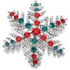 imageBriLove Womens Austrian Crystal Art Deco Winter Snowflake Brooch Pin for WomenStar Snowflake