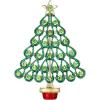 imageBriLove Womens Christmas Tree Brooch Xmas Star Teardrop Hollow Rhinestone Pin Costume GiftEmerald Color GoldTone