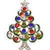 imageBriLove Womens Christmas Tree Brooch Xmas Star and Moon Crystal Enamel Pin Gift for Holiday