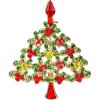 imageBriLove Womens Rhinestone Art Deco Daily Christmas Tree Teardrop Brooch Pin for PartyRuby Color Goldtone
