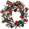 imageBriLove Womens Vintage Inspired Crystal Merry Christmas Holiday Wreath Brooch Pin Multicolor AntiqueGoldTone