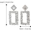 imageBriLove Art Deco Sparkly Rhinestone Marquise Rectangle Geometric Statement Dangle Earrings for Women Clear SilverTone