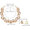 imageBriLove Art Deco Sparkly Triangle Statement Necklace Earrings Set for WomenChampagne GoldTone