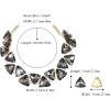 imageBriLove Art Deco Sparkly Triangle Statement Necklace Earrings Set for WomenGrey GoldTone