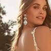 imageBriLove Art Deco Vintage Inspired Rhinestone Marquise Teardrop Flower Statement Dangle Earrings for WomenClear SilverTone