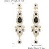 imageBriLove Bridal Stunning Crystal Art Deco Long Chandelier Dangle Earrings for Women Wedding Party PromBlack GoldTone