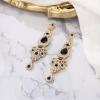 imageBriLove Bridal Stunning Crystal Art Deco Long Chandelier Dangle Earrings for Women Wedding Party PromBlack GoldTone