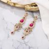 imageBriLove Bridal Stunning Crystal Art Deco Long Chandelier Dangle Earrings for Women Wedding Party PromHot Pink GoldTone