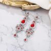 imageBriLove Bridal Stunning Crystal Art Deco Long Chandelier Dangle Earrings for Women Wedding Party PromRuby Color SilverTone