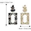 imageBriLove Clipon Dangle Earring Earrings Art Deco Sparkly Rhinestone Marquise Teardrop Rectangle Geometric Statement for WomenBlack GoldToned