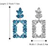 imageBriLove Clipon Dangle Earring Earrings Art Deco Sparkly Rhinestone Marquise Teardrop Rectangle Geometric Statement for WomenBlue Topaz SilverTone