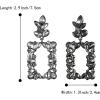 imageBriLove Clipon Dangle Earring Earrings Art Deco Sparkly Rhinestone Marquise Teardrop Rectangle Geometric Statement for WomenGrey BlackTone