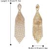 imageBriLove Fashion Long Chandelier Tassel Dangle Drop Earrings for Women Party Prom AccessoriesFringeGiold