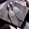 imageBriLove Fashion Long Chandelier Tassel Dangle Drop Earrings for Women Party Prom AccessoriesFringeSilver