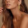 imageBriLove Fashion Long Chandelier Tassel Dangle Drop Earrings for Women Party Prom AccessoriesLinear GoldTone