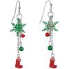 imageBriLove Lovely Cute Enamel Snowflake Jingle Bell Red Santa Stocking Christmas Hook Dangle Earrings for Women