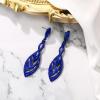 imageBriLove Womens Crystal Gorgeous Twisted Dual Chandelier Teardrop Fashion Pierced Dangle EarringsBlue BlueTone