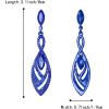imageBriLove Womens Crystal Gorgeous Twisted Dual Chandelier Teardrop Fashion Pierced Dangle EarringsBlue BlueTone