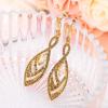 imageBriLove Womens Crystal Gorgeous Twisted Dual Chandelier Teardrop Fashion Pierced Dangle EarringsChampagne GoldTone