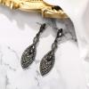 imageBriLove Womens Crystal Gorgeous Twisted Dual Chandelier Teardrop Fashion Pierced Dangle EarringsGrey BlackTone