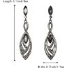 imageBriLove Womens Crystal Gorgeous Twisted Dual Chandelier Teardrop Fashion Pierced Dangle EarringsGrey BlackTone