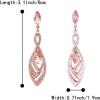 imageBriLove Womens Crystal Gorgeous Twisted Dual Chandelier Teardrop Fashion Pierced Dangle EarringsPeach Morganite Color RoseGoldTone