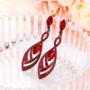 imageBriLove Womens Crystal Gorgeous Twisted Dual Chandelier Teardrop Fashion Pierced Dangle EarringsRuby Color BlackTone