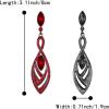 imageBriLove Womens Crystal Gorgeous Twisted Dual Chandelier Teardrop Fashion Pierced Dangle EarringsRuby Color BlackTone