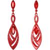 imageBriLove Womens Crystal Gorgeous Twisted Dual Chandelier Teardrop Fashion Pierced Dangle EarringsRuby Color RedTone